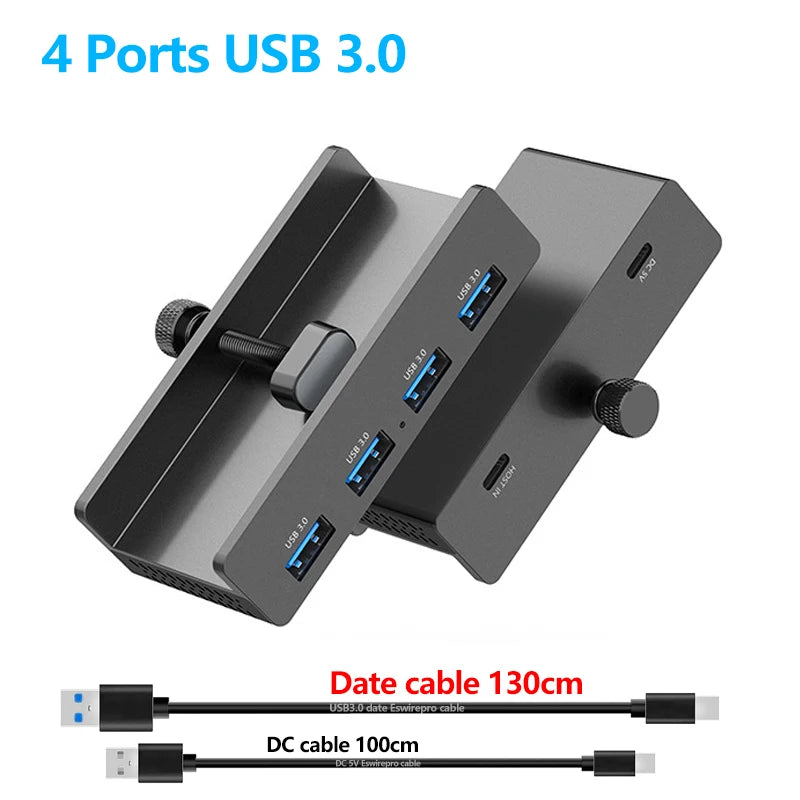 10Gbps USB HUB Clamp USB3.2/3.0/2.0 Splitter Adapter External Multi Clip Dock For iMac Macbook Lenovo Desktop PC Accessories