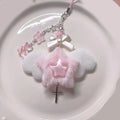 Sweet Bowknot Pendant Phone Chain Rope Wing Keychain Handmade Cellphone Strap Lanyard Acrylic Keyring Bag Ornament