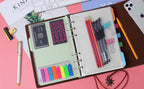 New Leather A5 Binder 6 Ring Binder Notebook - PU Leather Refillable Notebook with Binder Pockets, Dividers, Refill Paper