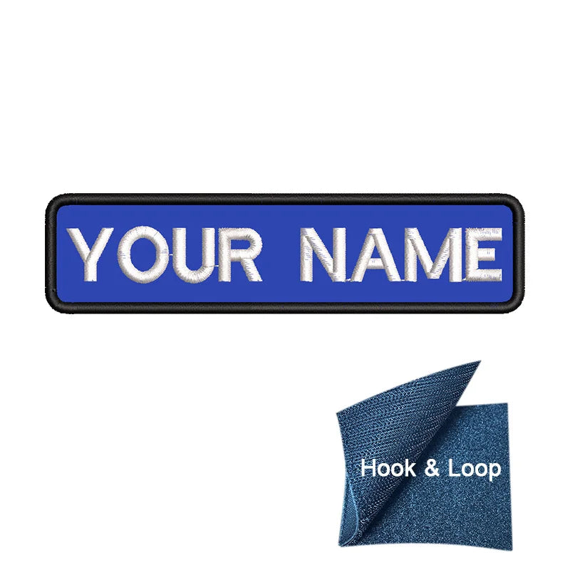 1PC 10cmX2.5cm Custom Personalized Name Embroidered Patch Number Stripes Badge Tags Armband Iron On Backing Hook & Loop Backing