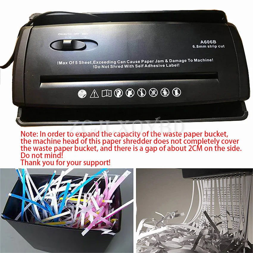 220V 10L Mini Desktop Electric Shredder Electric Cutting File Shredder Strip Office Home Paper Shredder