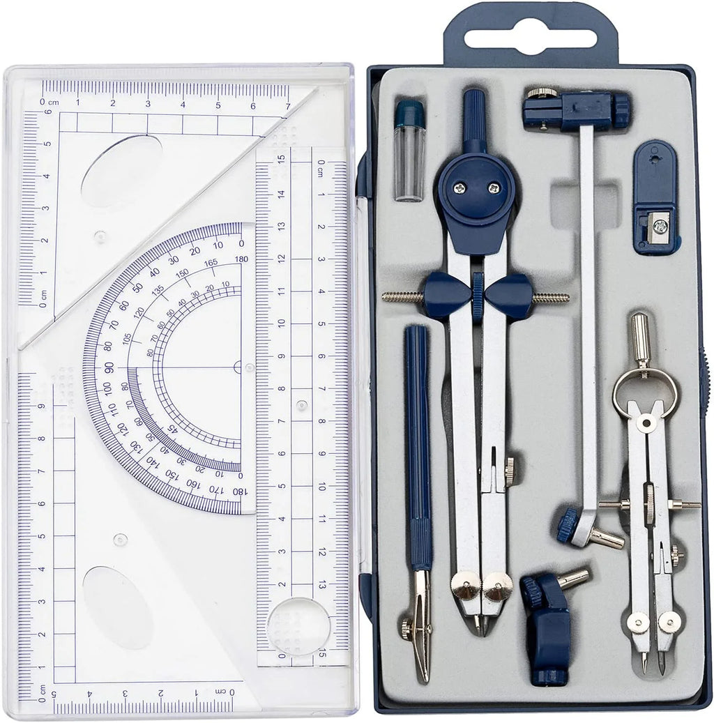 13PCS Geometry Precision Drawing Tool Metal Geometry Kit Set Math Compass Drawing Tool for Kids Engineers Students Fast Shipping