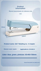 1-Piece 360° Rotatable Heavy Duty Stapler with Staple Remover: Large Capacity & Strong Clutch for Home and Office Use