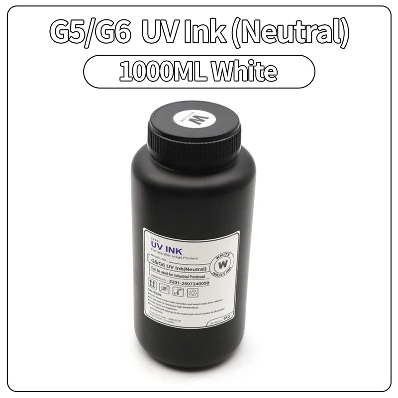 1000ML LED Curable UV Ink For Ricoh G5 G6 Gen3 Gen4 Gen4L Gen5 Gen5i Gen5S Gen6 G3 G4 G5i Printhead Hard Soft Neutral UV Ink