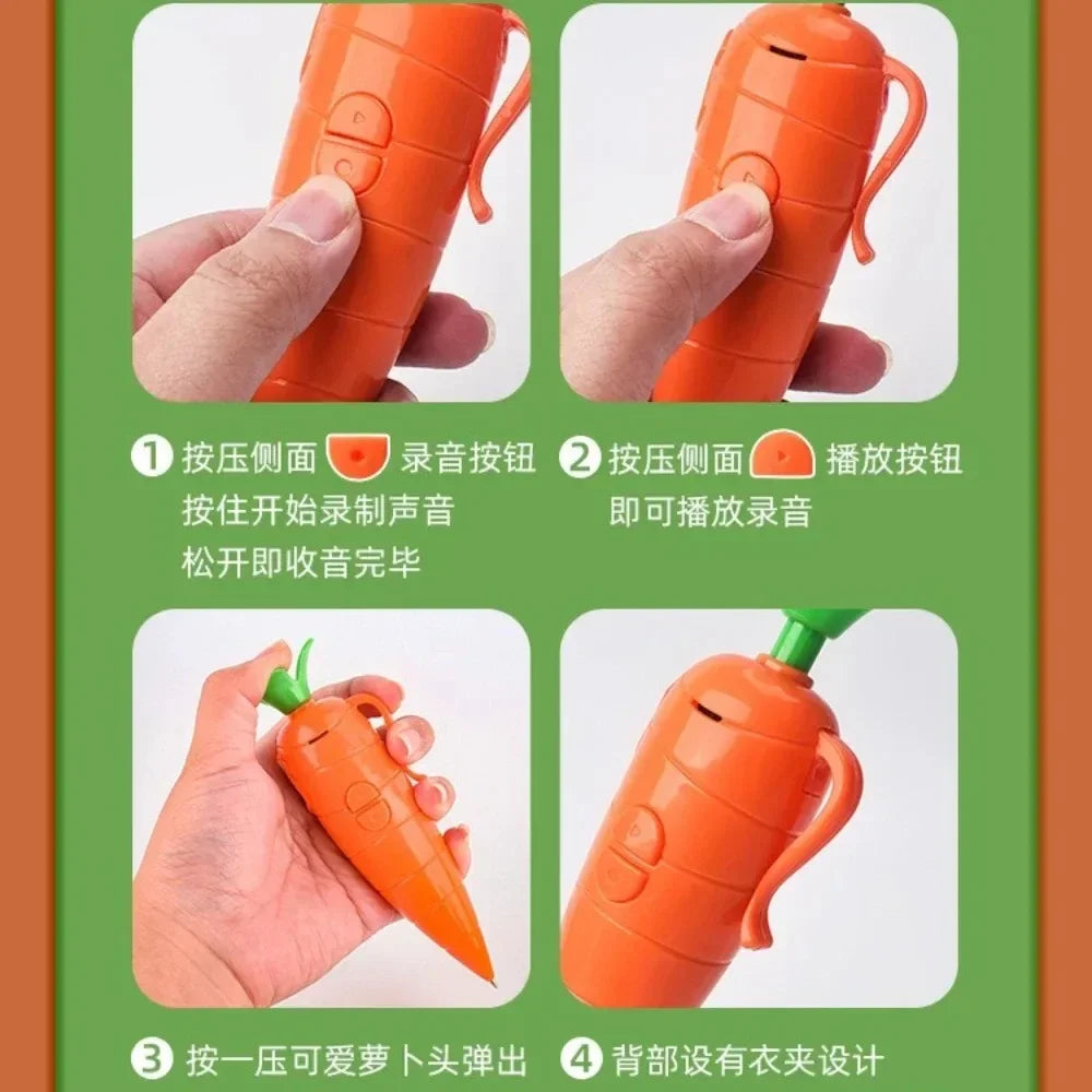 1-10pcs///Zootopia Carrot Voice Recorder Pen Cartoon Kids Ballpoint Pen That Can Be Recorded Creative Multi Functional Pens Gift
