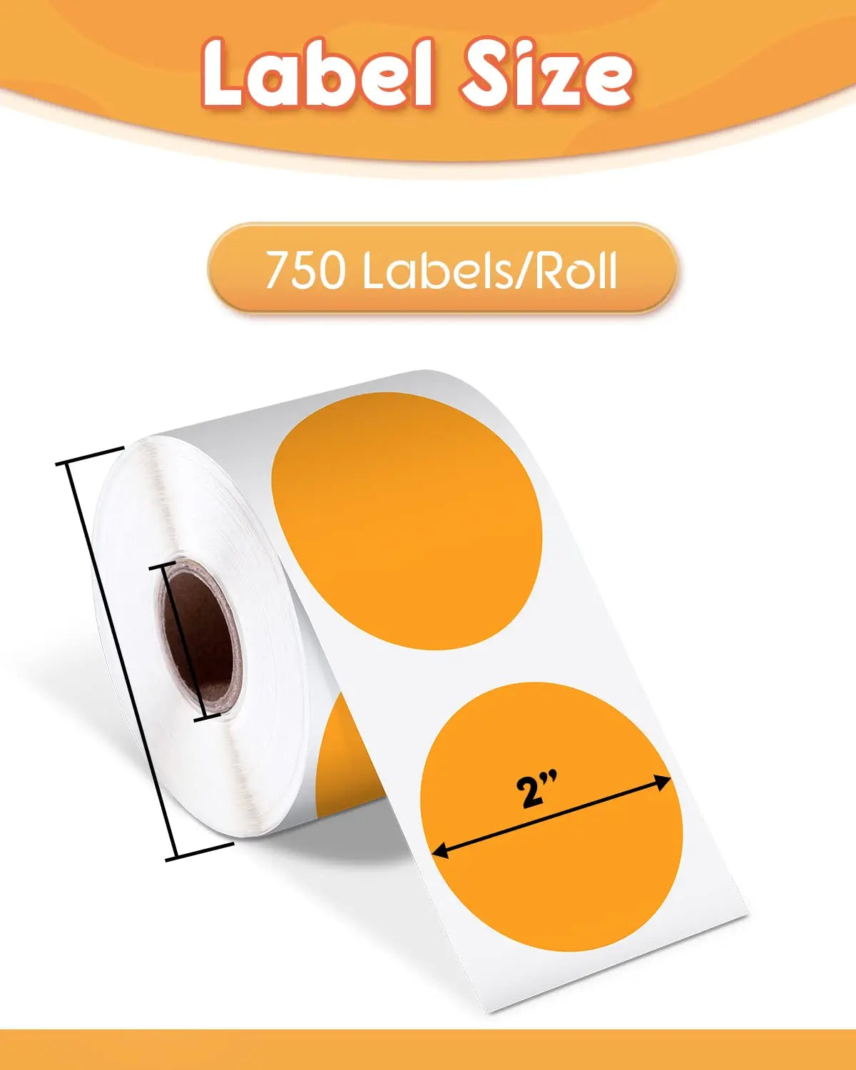 Phomemo Thermal Label Paper Round Sticker Waterproof White Pure Color Paper Shipping Label for PM241/PM246S/D520 Label Printer