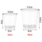Reusable Transprent Plastic Disposable Dessert Cups Round Pudding Boxes Cupcake Muffin Cup Mould Kitchen Drinks Tools 50/90ml