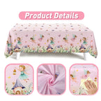 Spring Flowers Fairy Disposable Plastic Tablecloth Happy Birthday Party Decor Kids Wedding Birthday Party Supplies Baby Shower