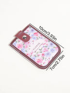 1PC Oil Painting Floral Pattern Card Holder,Pull-Out Multi-Card Slots,Suitable for ID Cards,Bank Cards, Business CardsStorage