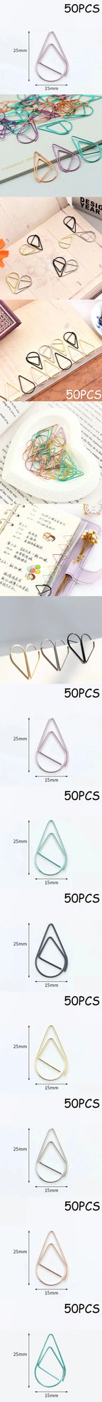 50PCS Adorable Metal Decorative Paper Clips Cute Note Diary and Binder Clips for Stationery Lovers HXZ03