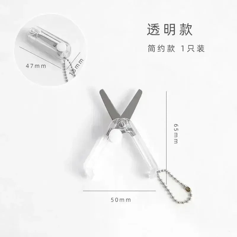 Creative Mini Portable Folding Scissors Morandi Simple Paper-Cutting Art Tool Stationary Scissors Office School Supplies.
