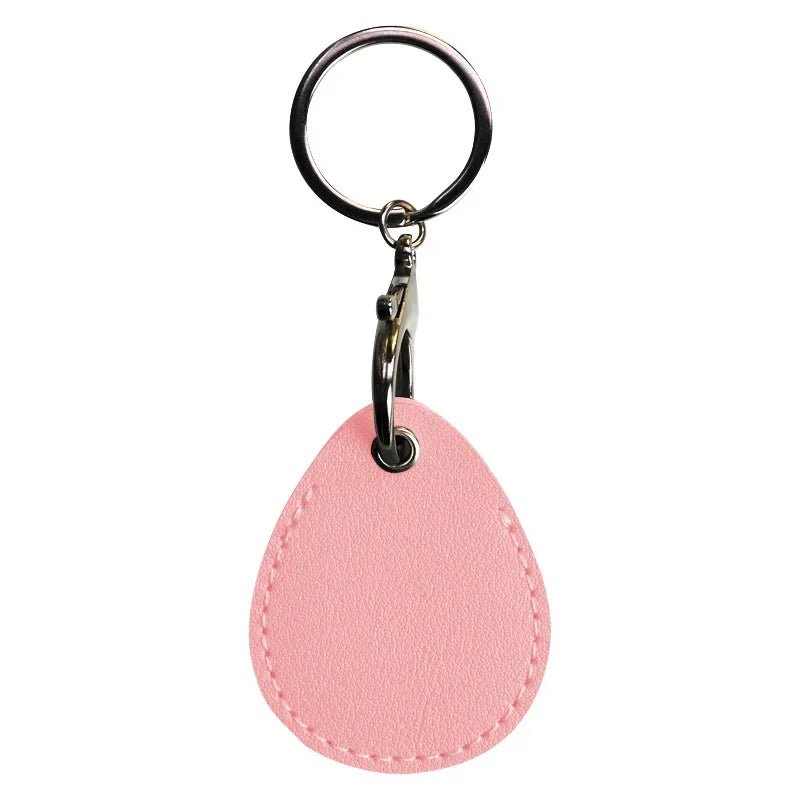 1PCS PU Leather Mini Card Holder Keychain Key Ring Door Lock Access Tags ID Card Case Keychain Access Card Bag Key Tag Ring