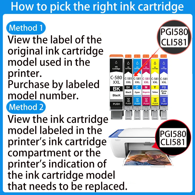 PGI-580 CLI-581 PGI580 CLI581 Ink Cartridge 580XXL 580XL For Canon PIXMA TS6150 TS6250 TS6350 TS705 TS8150 TS9150 TS8350 Printer