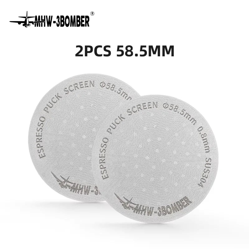 MHW-3BOMBER Titanium Coating Espresso Puck Screen 51/53/58.5mm Reusable Metal Filter 0.8mm Thickness Lower Shower Screen