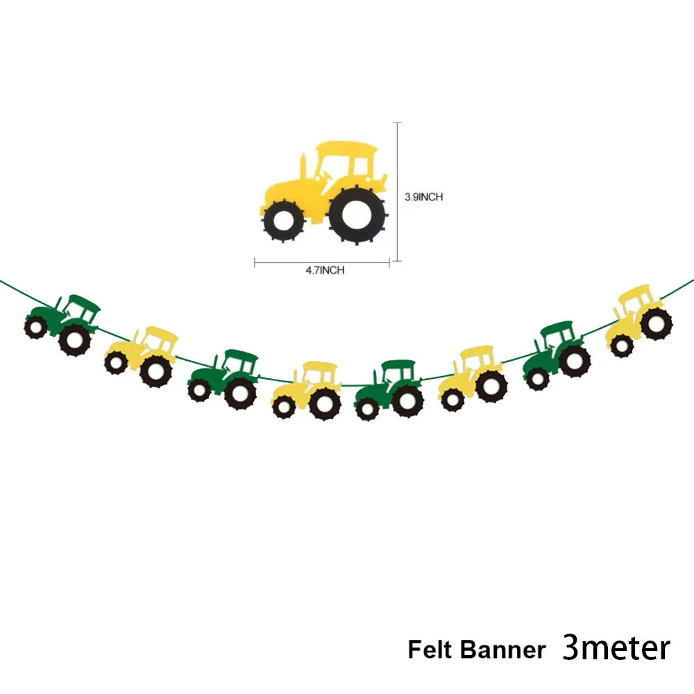  Green Tractor Birthday Party Supplies Farm Tractor Paper Plates Cup Napkins for Tractor Birthday Party Decoration Supplies