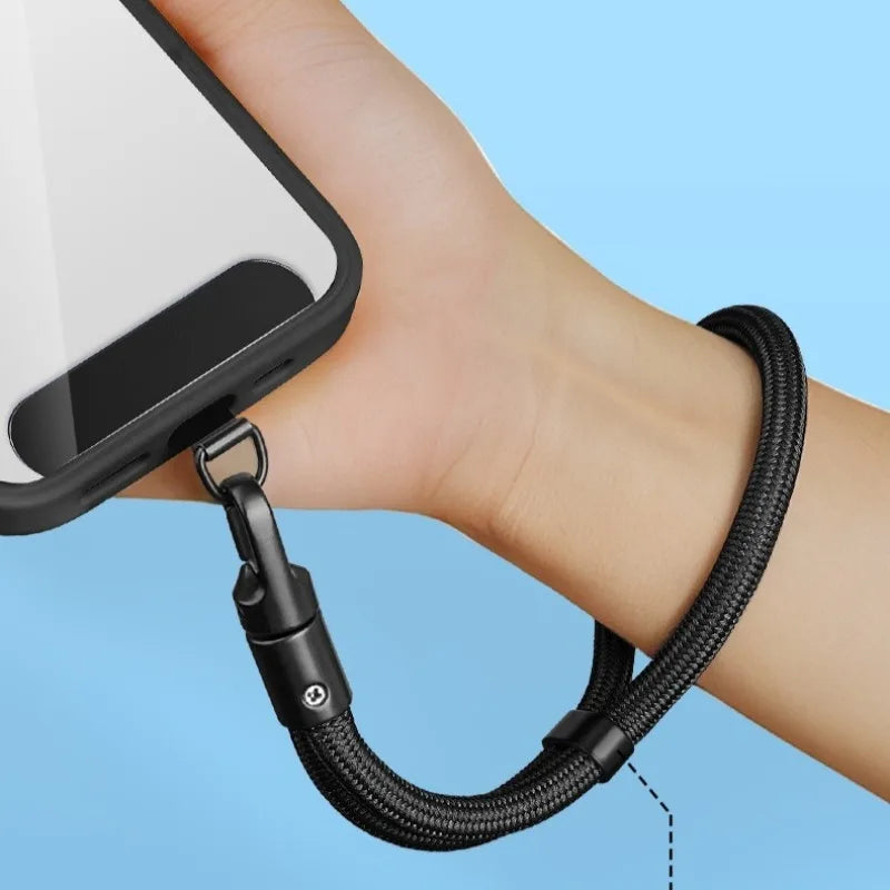 1pc Universal Adjustable Mobile Phone Lanyard Short Wrist Strap with Self-locking Anti-drop Design Durable Polyester Phone Strap