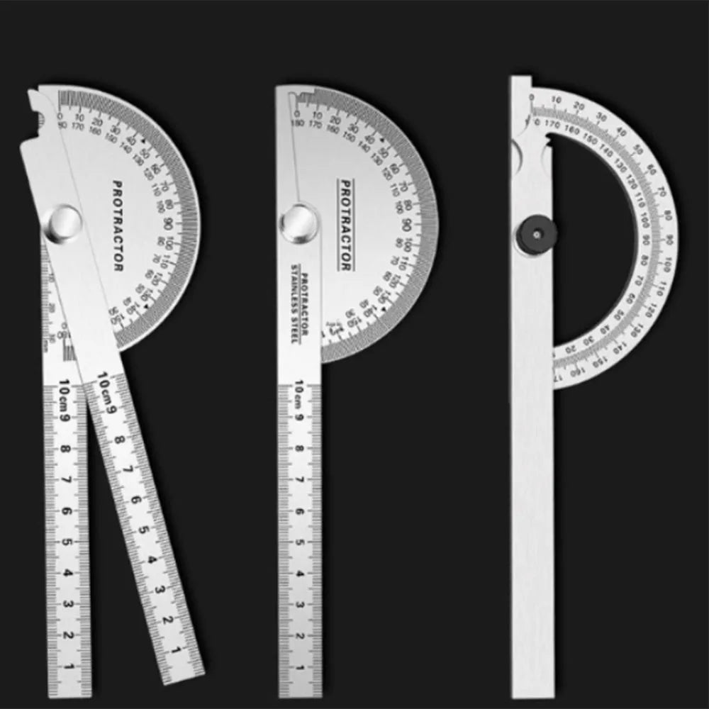 Stainless Steel Protractor & Angle Ruler Set, Multi-Angle Measuring Tool for Woodworking, Precision Angle Finder Goniometer