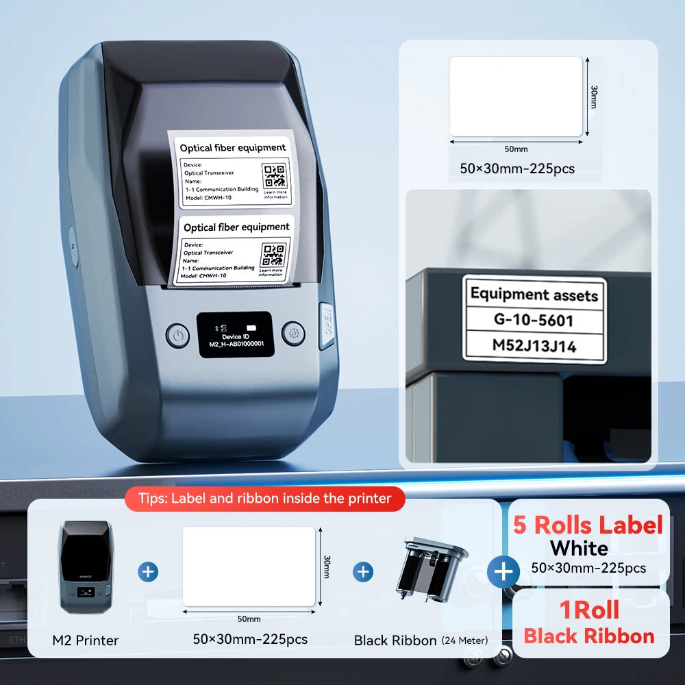 Niimbot M2 Portable Thermal Transfer Label Printer Multi-function Sticker Label Maker Machine for Office Clothes Tag Power Cable