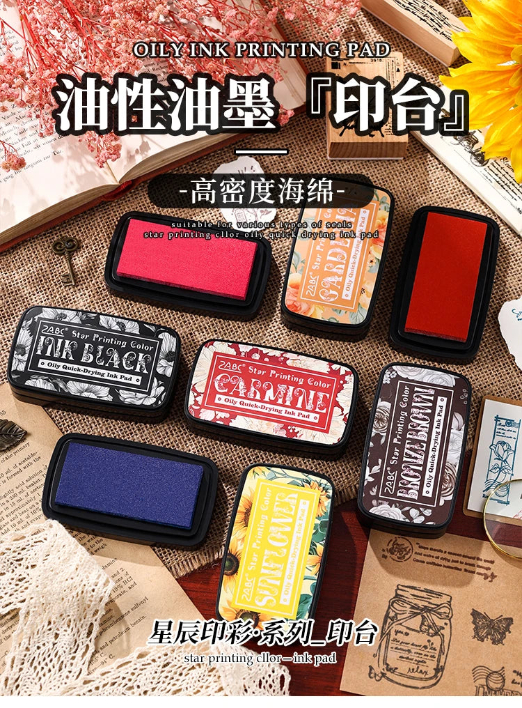 Multicolor Self-Inking Stamp Ink Pad for Planners Art Scrapbooking Student School Supplies Colorful Stationery Accessories