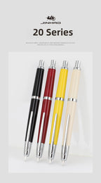 JINHAO 20 Press Fountain Pen Retractable EF/F Nib Plastic With Clip School Supplies PK 10 A1 Stationery Writing Ink Converter