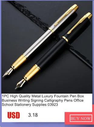 1 PC High Quality Luxury Full Metal Ballpoint Pen Silver Plating Ball Pens Business Writing Signing School Office Supplies 03733