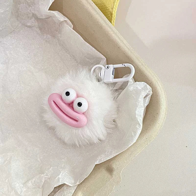 Cute Sausage Mouth Hair Ball Keychains Funny Plush Doll Pendant Key Ring Charms Backpack Car Decor Bag Pendant Accessories Gifts