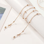Metal Gold Round Beads Glasses Chain; Multi-Functional Fashionable Multi-Functional Collar Chain; Belt Accessory