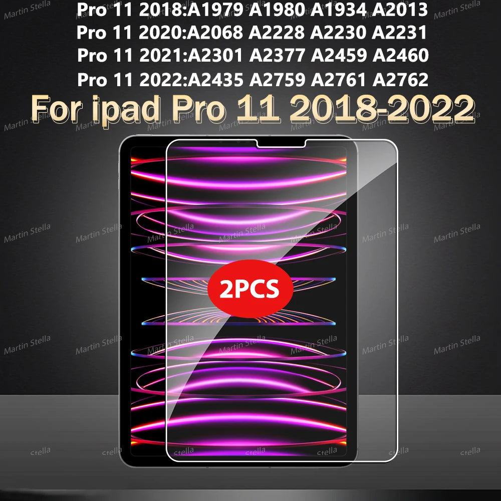 2Pcs Tempered Glass Screen Protector For ipad Pro Air 13 11 2024 M4 M2 Air 5 4 Pro 12.9 11 M3 M5 2025 2026 Film