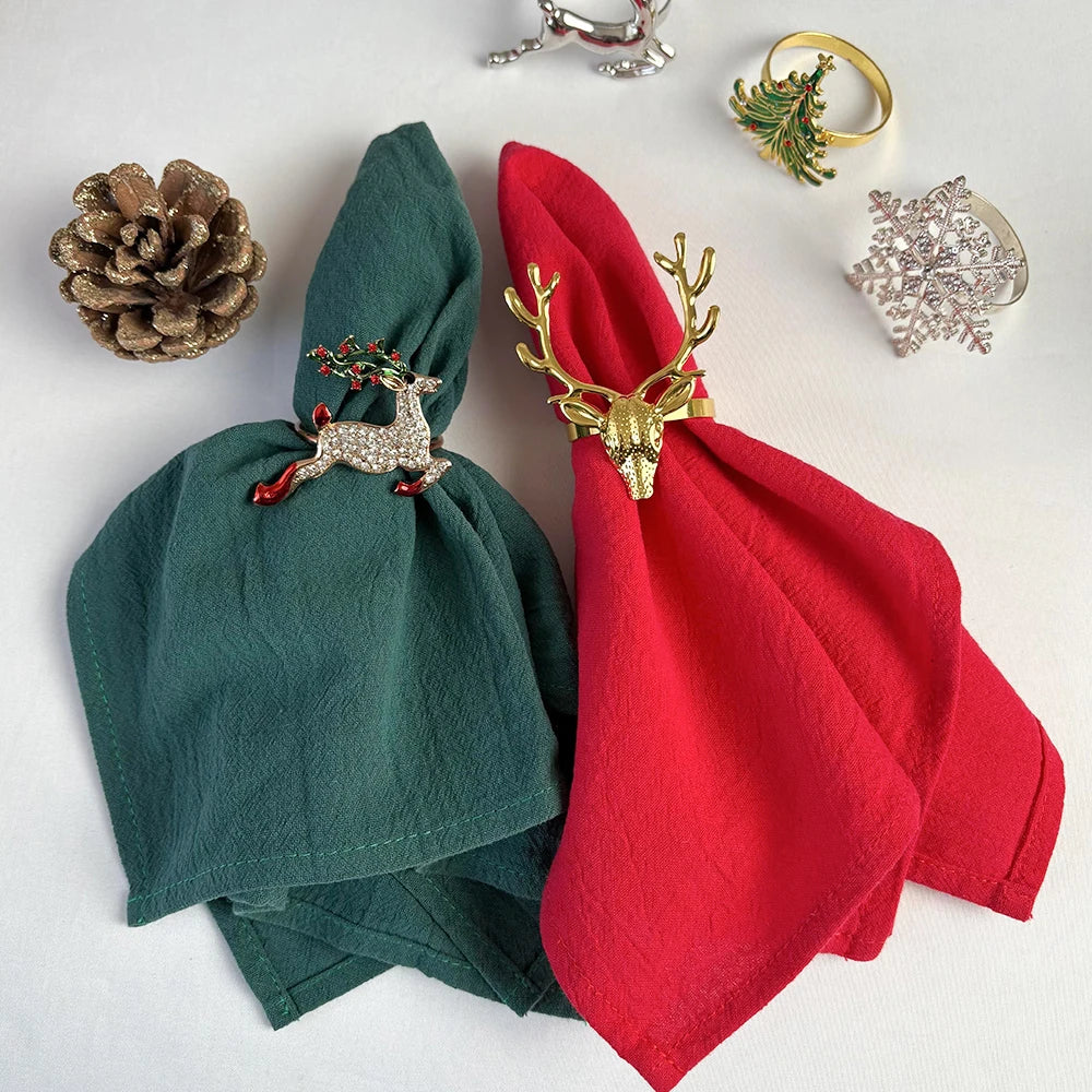 Set of 6 Cotton Dinner Cloth Napkins 30x45cm Soft Washable Perfect for Weddings Parties Christmas Birthdays and Family Gathering