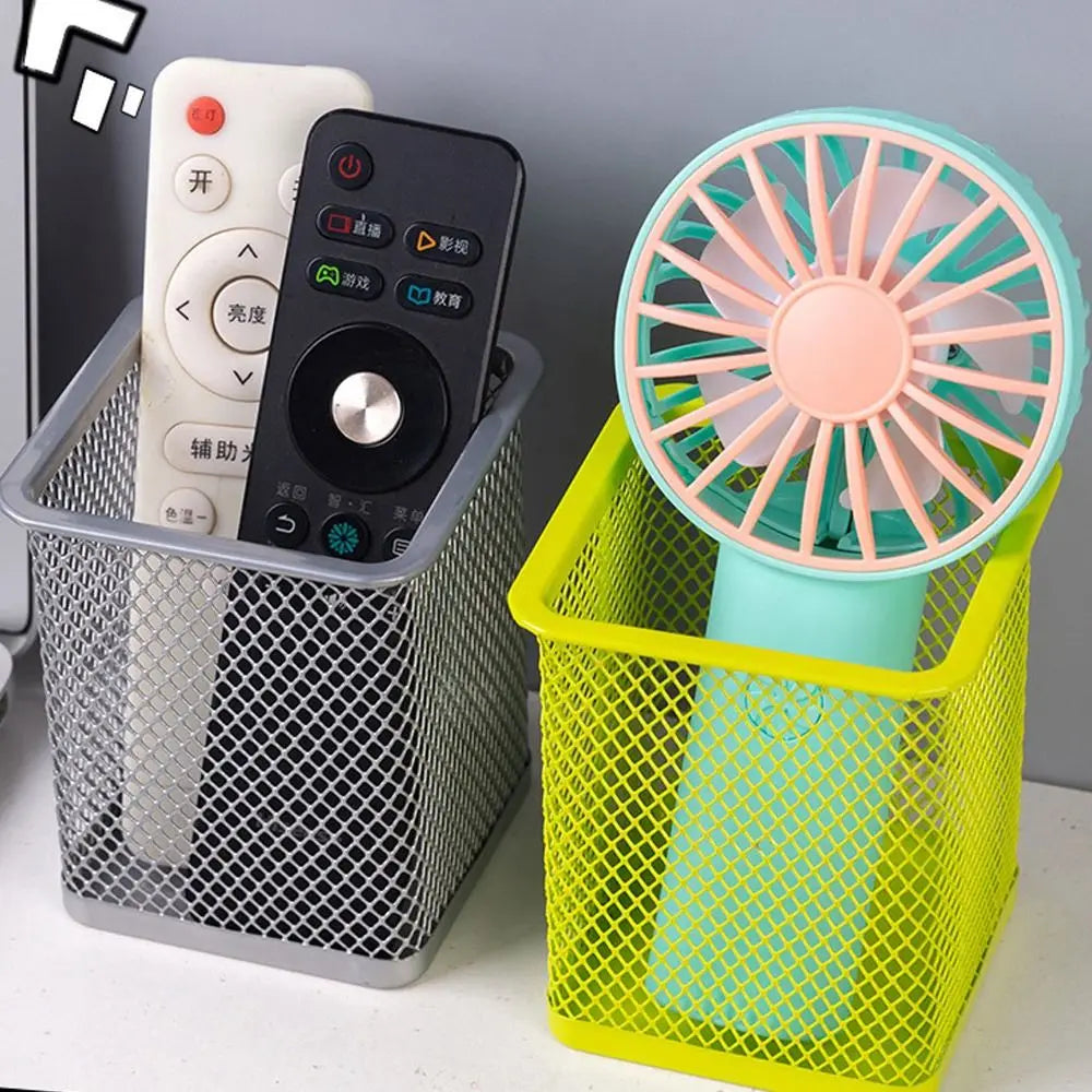 Multifunction Round/Square Mesh Pen Pot Multicolor Pen Holder Desk Tidy Stationery Organiser Pencil Storage Stationery Organiser