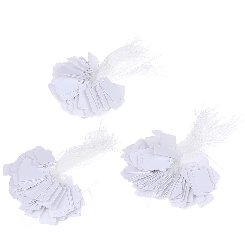 300Pcs Price Tags Label Tie String Strung Ticket Jewelry Merchandise Display Price Tags