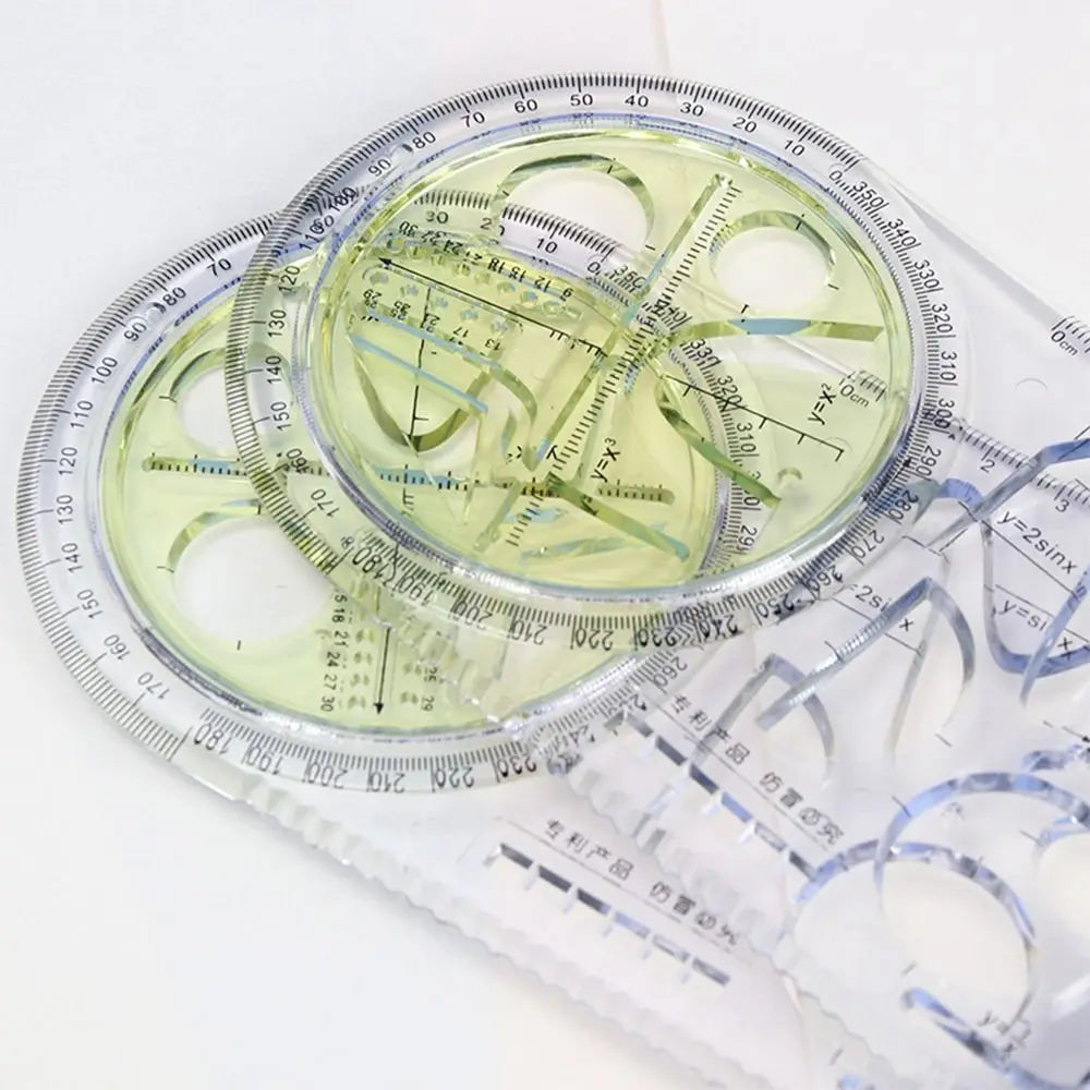 Rotary Multi-function Geometric Drawing Ruler Protractor Learning Measuring Tool Creative Stationery Gift School Office Supplies