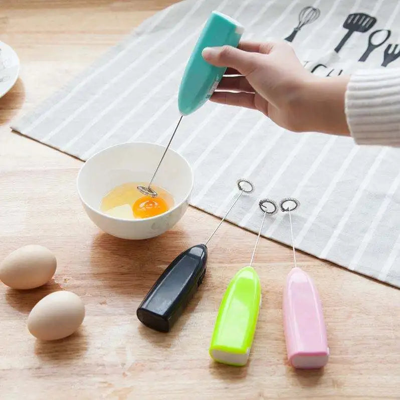 Handheld Electric Egg Beater Mini Battery Powered Milk Frother Coffee Drink Mixer Milk Foamer Kitchen Tools