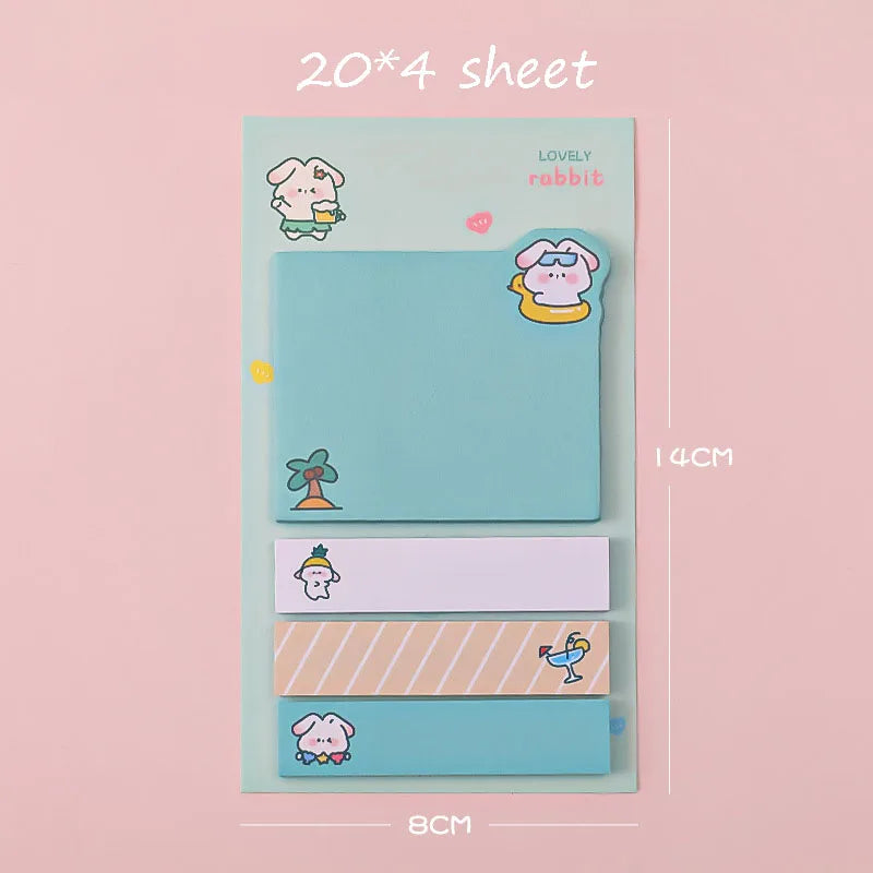 Cartoon Sticky Notes kawaii Cute Memo Pad Portable Index Label Stickers Notes School Stationery Supplies