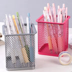 Multifunction Round/Square Mesh Pen Pot Multicolor Pen Holder Desk Tidy Stationery Organiser Pencil Storage Stationery Organiser