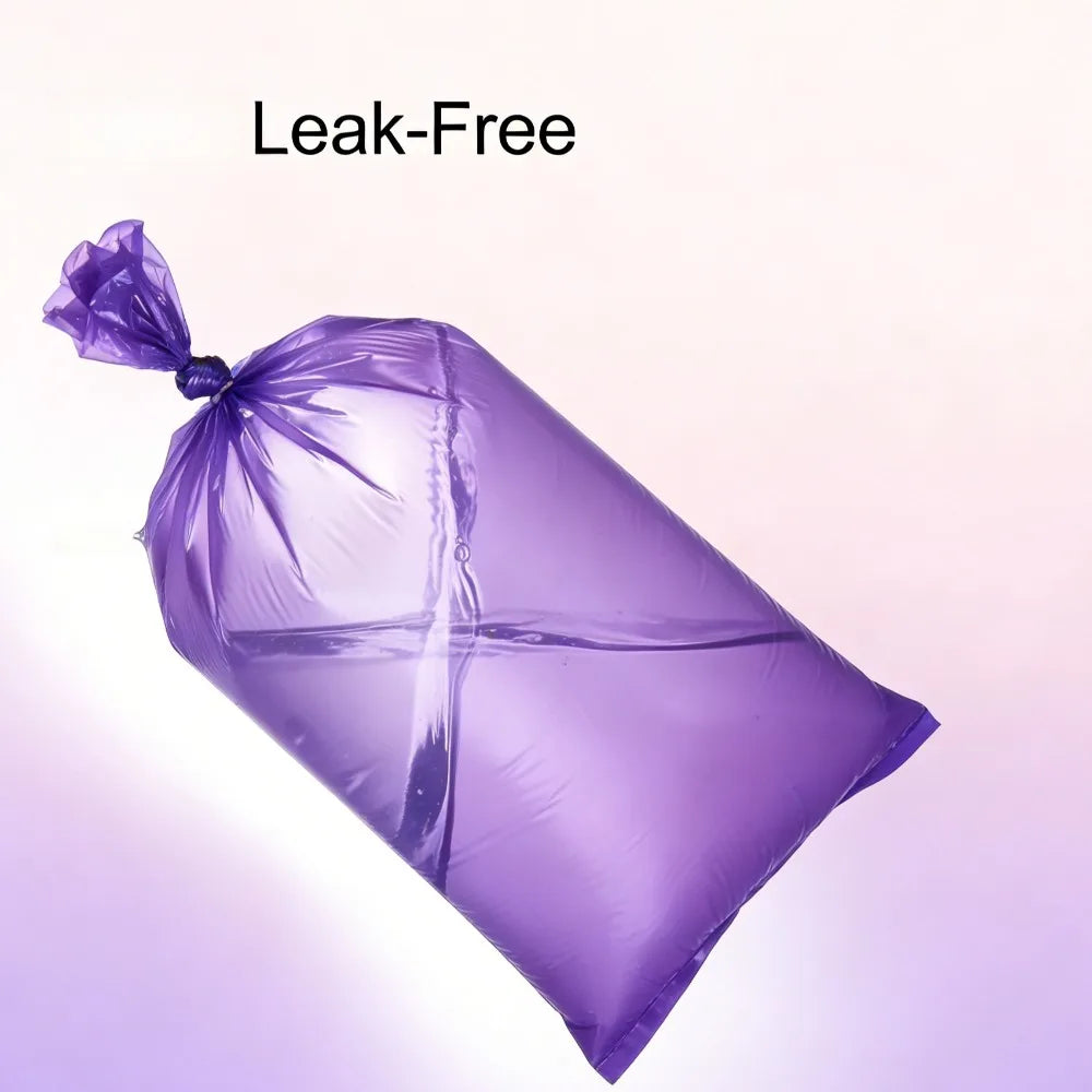 5 Rolls (100 Count) Purple Leak-Proof and Odor-Blocking Trash Bags – Extra-Large, Thick Plastic Bags