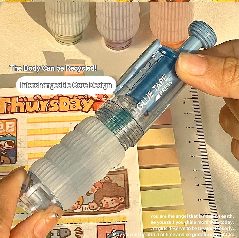 1PC Pen Style Push Point Adhesive With High Appearance Value and Viscosity Replaceable Core Correction Tape Style Double-Sided A