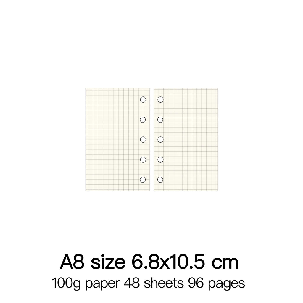 High Quality Ring Binder Notebook A5 Personal A6 A7 A8 Size Insert Refills Loose Leaf Spiral Diary Planner Inner Core 100g Paper