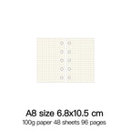High Quality Ring Binder Notebook A5 Personal A6 A7 A8 Size Insert Refills Loose Leaf Spiral Diary Planner Inner Core 100g Paper