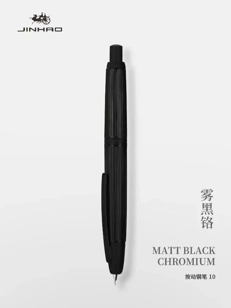 JINHAO 10 Press Fountain Pen Retractable EF/F Nib Metal With Clip Writing Ink Pen Converter School Supplies Stationery PK A1 A2