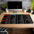 Spanish Excel Shortcuts Pattern Large Mouse Pad Office Desk Mat Computer Keyboard Pad Starters Gift for Office Workers Students