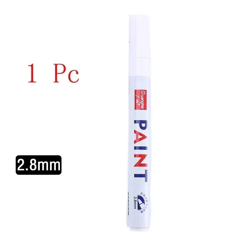 White Marker Pens set 2.0mm Oily Waterproof White Gel Pen DIY Graffiti Sketching Marker Stationery Writing School Supplies brush