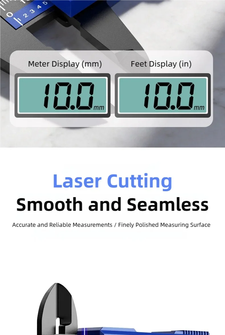 TINSOL 150mm High Precision Digital Caliper Carbon Fiber Reinforced Electronic Vernier Caliper LCD Display Auto Off for Jewelry