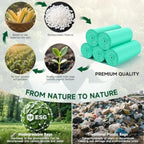 2 Gallon Mini Green Trash Bag - Small Garbage Bags For Bathroom Can 100 Count 7.5 L Unscented Compostable Biodegradable Tiny Li