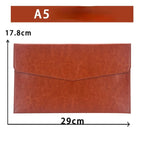 A6 A5 A4 Leather File Folder Data Package Document Bag Fashion Briefcase Data Contract Bill File Bag School Office Supplies
