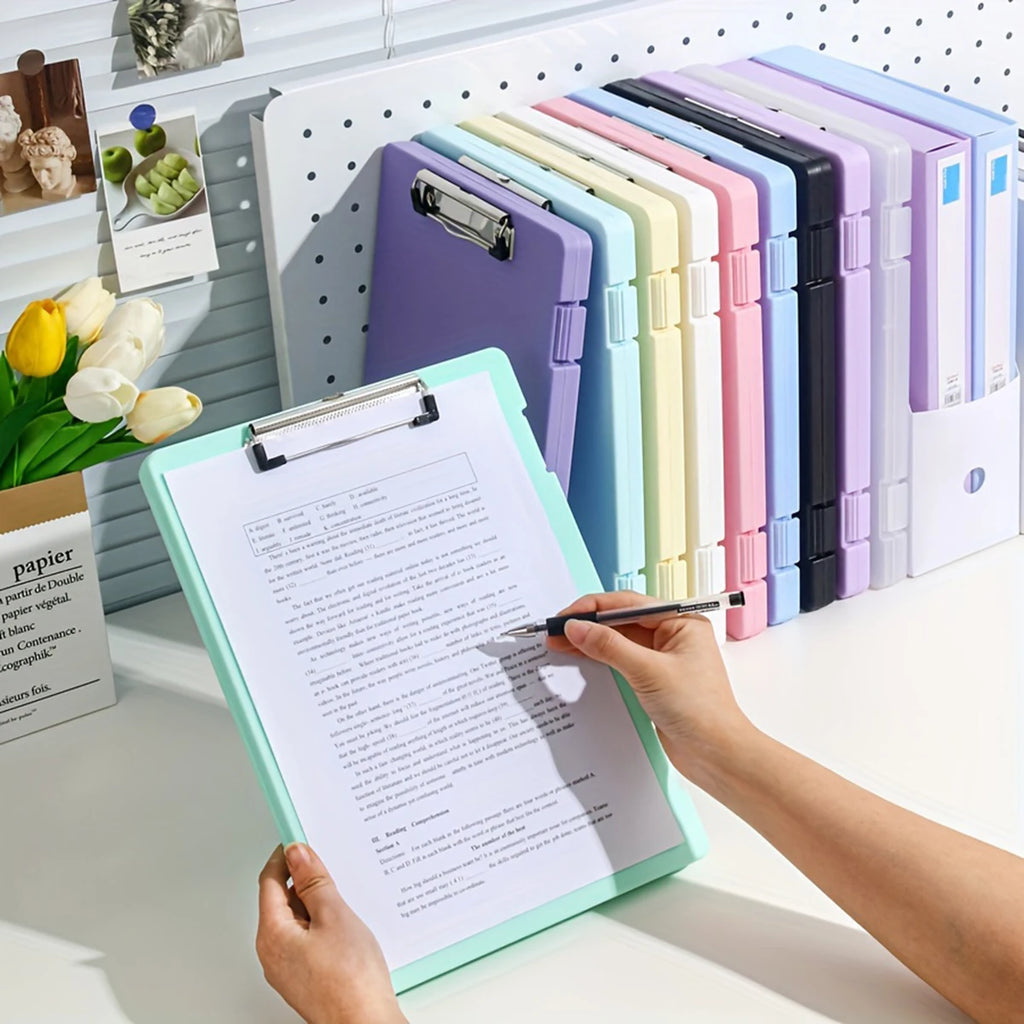 A4 Multi-functional File Folder Desktop Test Paper Organizer Office Document Board Folder Storage Box Writing Board, Office