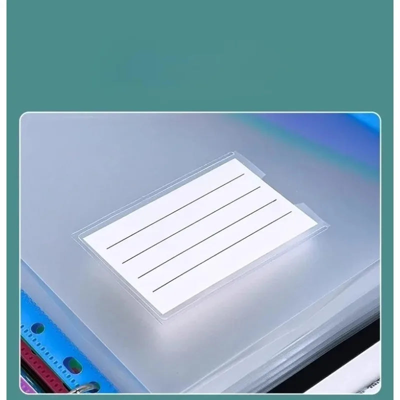 Pack of 6 A4 Plastic Covers with 11 Holes Adhesive Closure Compatible with 2/3/4 Rings for School And Office Supplies