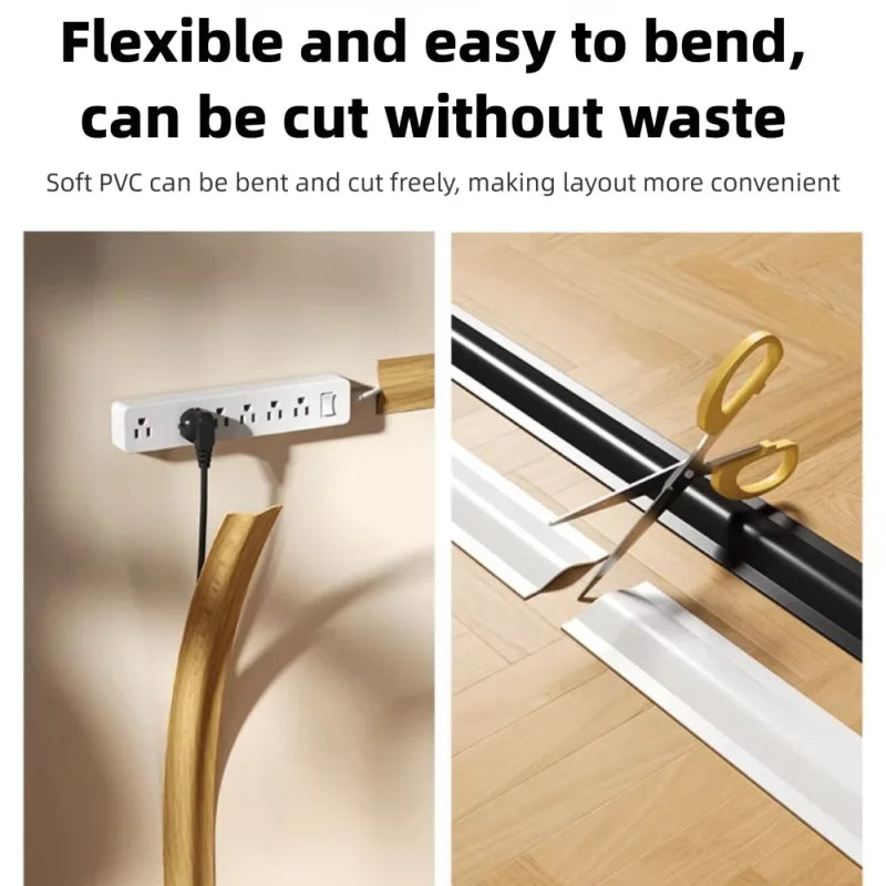 Cable Cover for Flooring Pvc Wires, Covers Wires on the Floor, Soft Floor Cable Cover, Hide Floor Cables, Cable Management Cable Protector