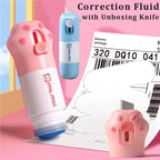 2 in 1 Thermal Paper Correction Fluid with Unboxing Knife Durable Home Anti Peep Identity Protection Fluid Eraser Stamp