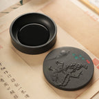 Chinese She Inkstone Inkslab for Calligraphy Ink stone student Inkwell with cover Ink Well Grinding Ink-well